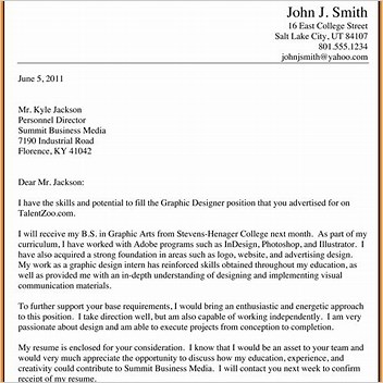 Cover Letter Application Letter